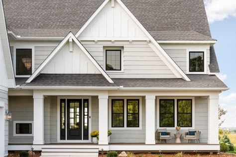 Custom Home Exteriors - Custom Home Builders & New Home Communities in Lakeville and Minneapolis, MN Black Windows Exterior, Lake House Exterior, Star Valley, Transitional Exterior, Lake Houses Exterior, Exterior House Remodel, Creek House, Design Homes, Cottage Exterior