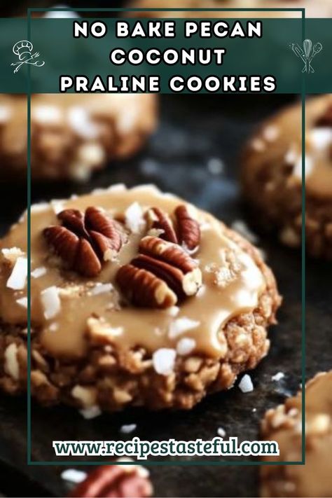 These No Bake Pecan Coconut Praline Cookies are a delightful combination of sweet, chewy coconut and crunchy pecans, all wrapped in a rich, sugary mixture. Perfect for any occasion, these easy-to-make treats will satisfy your sweet tooth without the need for an oven! No Bake Coconut Pecan Praline Cookies 12 Tomatoes, Coconut Pecan Praline Cookies, No Bake Pecan Praline Coconut Cookies, Pecan And Coconut Cookies, No Bake Coconut Pecan Pralines, No Bake Coconut Praline Cookies, No Bake Coconut Pecan Praline Cookies, No Bake Pecan Coconut Praline Cookies, Coconut Praline Cookies