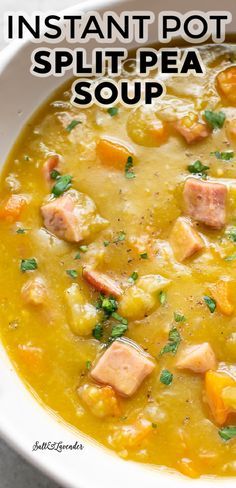 Split Pea Soup Pressure Cooker, Yellow Split Pea Instant Pot, Pressure Cooker Split Pea Soup With Ham, Split Pea And Ham Soup Pressure Cooker, Ham And Pea Soup Instant Pot, Instapot Split Pea Soup With Ham, Instant Pot Yellow Split Pea Soup, Rusty Can Ideas, Split Pea And Ham Soup Instant Pot