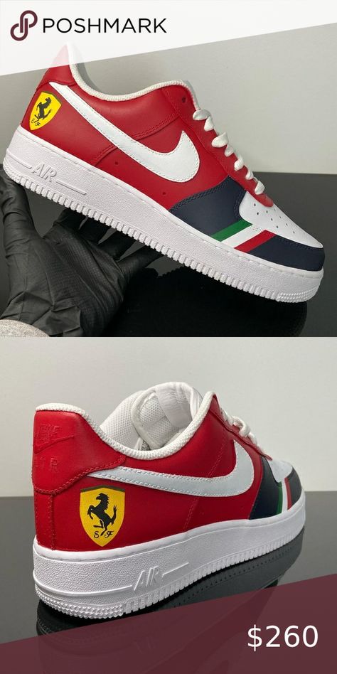 Air force 1 custom ferrari Ferrari Air Force 1, Custom Ferrari, Ferrari Shoes, Nike Shoes Women Fashion, Air Max 200, Custom Shoes Diy, Trendy Shoes Sneakers, Vapormax Flyknit, Air Max 720