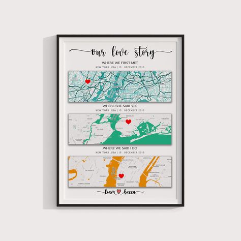 "Connected by Distance, United by Love: Celebrating Our Long-Distance Love with #MapArt and #LDRGoals" Couple Timeline, Valentine Gift For Him, Graphic Shapes Design, Printable Maps, Story Map, 1st Anniversary Gifts, Personalized Map, Anniversary Gifts For Couples, Valentines Gifts For Him