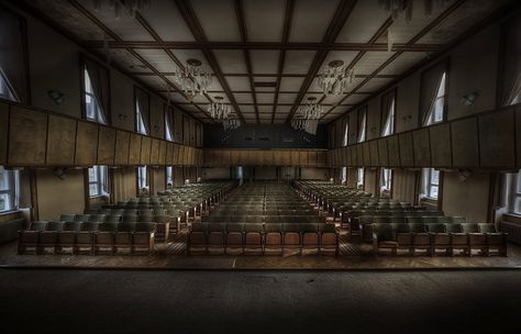 Abandoned university school Abandoned University, This Is England Film, School Theatre, Abandoned School, Forgotten Places, Ghost Adventures, University School, The Theatre, Frozen In Time