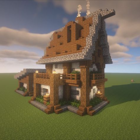 Small Cute Wooden House with Shed Minecraft EASY and FAST Shed Minecraft, Minecraft Building, Wooden House, Minecraft, Shed, Building