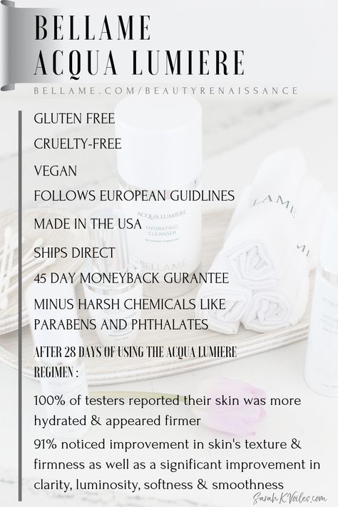 Swipe through and learn more about the highly effective clinical grade Bellame skincare line. For all skin types. #GlutenFree #CrueltyFree #Vegan #EuropeanStandard 100% of testers reported their skin was more hydrated, 91% noticed an improvement in texture, firmness, clarity, luminosity, softness & smoothness. 82% reported skin looked significantly tighter & lines & wrinkles appeared dramatically smoother and more youthful. #bellame #skincare #antiaging #acqualumiere #glowingskin #acne #rosacea Bellame Skincare, Bellame Beauty, Hydrating Cleanser, Vegan Skincare, Beauty Skincare, Starting Your Own Business, Skin Care Acne, Beauty Bar, Business Gifts