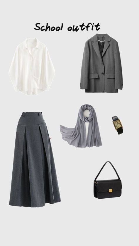 Maxi skirt with oversized blazer School Look, School Looks, Oversized Blazer, Maxi Skirt, Blazer, Skirt