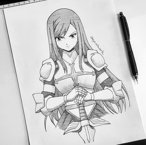 Fairy Tail Tattoo, Fairy Tail Drawing, Lion King Drawings, Anime Lineart, Fairy Tail Art, Girl Drawing Sketches, Manga Naruto, Art Drawings Sketches Pencil, Dark Art Drawings