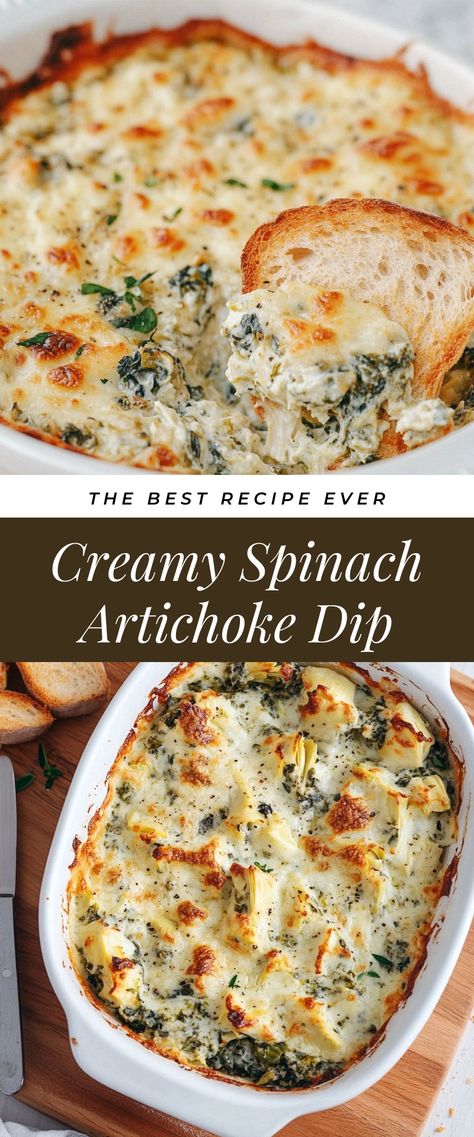 Image for Creamy Spinach Artichoke Dip Applebees Copycat Spinach Dip, Spinach Artichoke Dip Oven Baked, Spinach’s Artichoke Dip, Spinach And Artichoke Recipe, Low Calorie Spinach Artichoke Dip, Spinach Artichoke Dip Longhorn, Spinach Dip For A Crowd, Copycat Long Horn Spinach Dip, Spinach Side Recipes