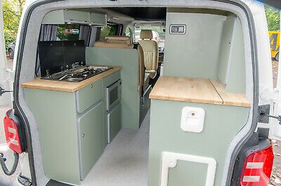 VW T6 T5 Transporter Campervan Conversion - Volkswagen Clee Camper Interior | eBay T4 Camper Interior Ideas, Camper Interior Ideas, Vw Transporter Conversions, Combi Vw T2, Vw Transporter Campervan, Vw Transporter Camper, Vw Conversions, Vw California T6, Vw Camper Conversions