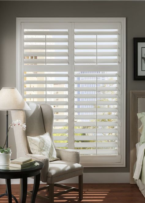 Fabric Shutters, Shutters Interior Window, Window Coverings Diy, California Shutters, Shutters Interior, Privacy Blinds, Indoor Shutters, House Finishes, Interior Window Shutters