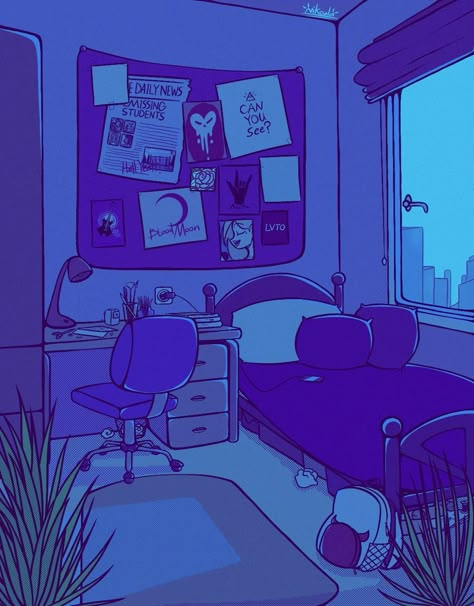 Bedroom Illustration Drawings, Bedroom Cartoon Illustration, Apartment Drawing Aesthetic, Lofi Aesthetic Bedroom Ideas, Dark Bedroom Drawing, Lofi Illustration Room, Bedroom Art Reference, Bedroom Drawing Illustrations, Lofi Bedroom Aesthetic