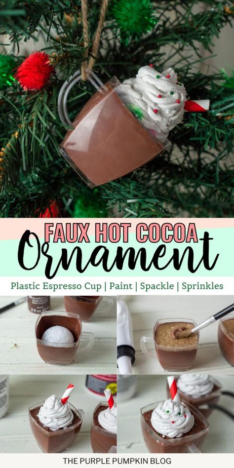 Hot Cocoa Ornaments, Homemade Christmas Ornaments, Jul Diy, Ornament Craft, Crafty Creations, Holiday Crafts Christmas, Christmas Ornaments Homemade, Christmas Ornament Crafts, Ornament Crafts