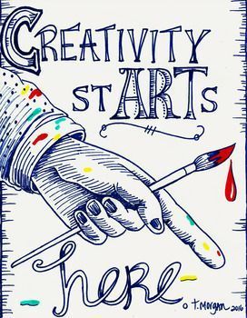 Creativity Starts Here Art Room Doors, Art Room Posters, Art Bulletin Boards, Classe D'art, Art Classroom Ideas, Art Room Ideas, Art Door, Art Hacks, Art Classroom Decor