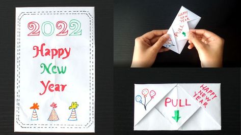 A4 Size Paper, Origami Envelope, Easy Origami, Envelope Card, Origami Easy, New Year Card, Origami Paper, A4 Size, Pull Tab