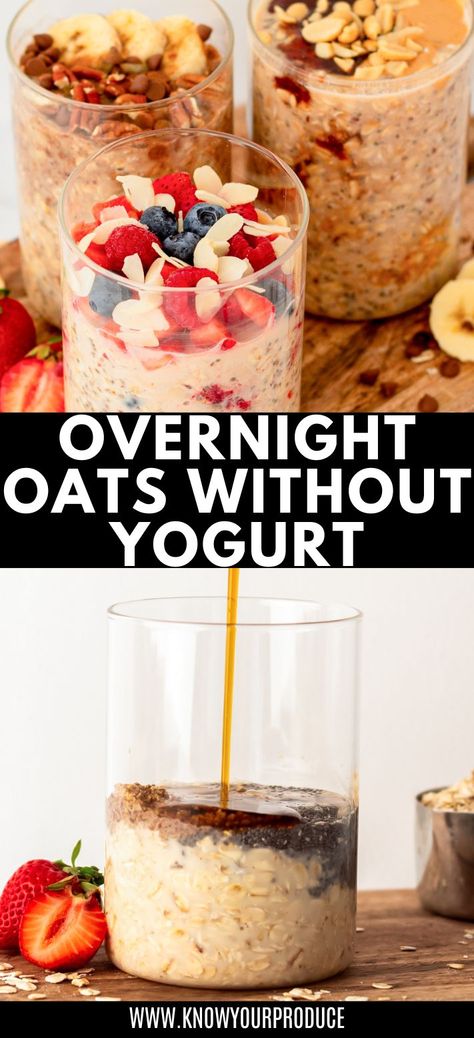 Make overnight oats without yogurt using chia seeds, flaxseed, milk, and maple syrup, then toss in your favorite add-ins, no-fuss breakfast. Chia Seed Oatmeal Overnight, Overnight Oats Chia Seeds, Overnight Oats Without Yogurt, Chia Seed Overnight Oats, Using Chia Seeds, Chia Seed Yogurt, Chia Seed Oatmeal, Overnight Oats With Yogurt, Chia Overnight Oats