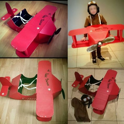 Plane Costume, Airplane Costume, Cardboard Airplane, Carton Diy, Airplane Birthday Party, Cardboard Toys, Airplane Party, Costume Tutorial, Kid Friendly Trips