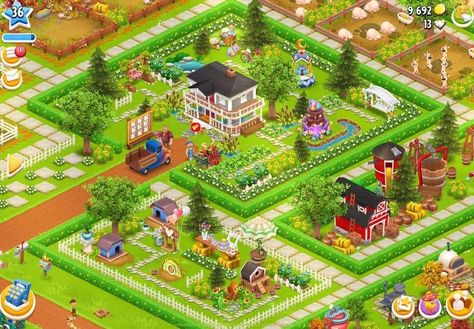 Hay Day Town Design Ideas, Hayday Production Buildings Design, Hayday Layout Ideas Whole Farm, Hay Day Christmas Design, Hay Day Crop Design, Hay Day Farm Design Layout, Hay Day Aesthetic, Hay Day Farm Design Ideas Easy, Hay Day Farm Design Beautiful