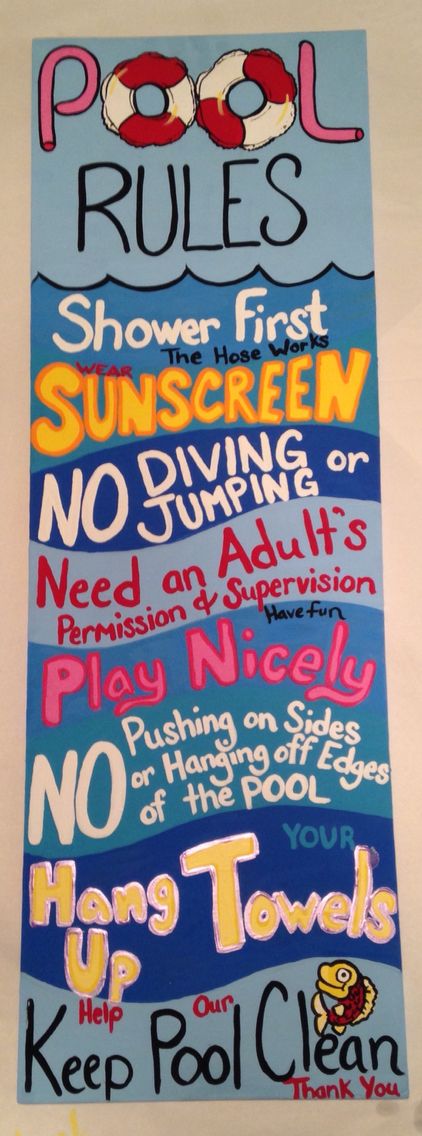 Pool Rules Sign Funny, Painted Pool, Swimming Pool Rules, Pool Rules Sign, Pool Oasis, Beach Rules, Wooden Crafts Diy, Pool Rules, Pool Stuff