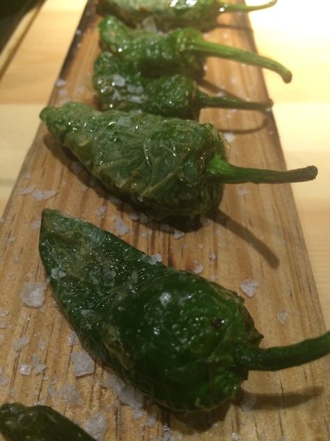 Stuffed Padron peppers from Pajarita Bar in Madrid. | barpajarita.com Padron Peppers, Deli Shop, Tapas Bar, Grape Leaves, Peppers, Madrid, Restaurant, Stuffed Peppers, Bar