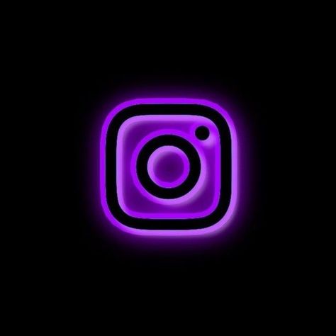 Neon Purple Instagram Icon, Clawdeen App Icons, Dark Purple App Icons Aesthetic Neon, Instagram Logo Purple, Instagram Glowing Logo, Neon Instagram, Application Iphone, Apple Logo Wallpaper Iphone, Dark Purple Aesthetic