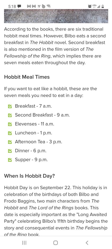 Hobbit Food Schedule, Hobbit Meal Schedule, Hobbit Food Recipes, Hobbit Dinner, Hobbit Meals, Hobbit Food, Bean Chips, Meal Schedule, Second Breakfast