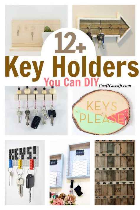 How many times have you missed places your keys in the last week? Do you have a system in place to make sure you always know where your keys are? Of course, a key holding system is only as good … Read the rest Key Rack Diy, Key Organizer Diy, Ideas For Crafts, Key Shelf, Key Holder Diy, Entry Room, Diy Key, Wooden Key Holder, Knitting Diy