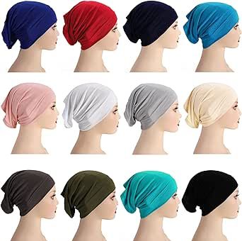 Messen 12 Pieces Under Scarf Hijab Cap for Turban Head Wraps Scarf Solid Color Hijab Tube Unisex Stretch Dreadlocks Tube Under Scarf, Hijab Cap, Scarf Hijab, Hijab Caps, Fashion Muslim, Head Wrap Scarf, Turban Headwrap, Turban Style, Hair Cover