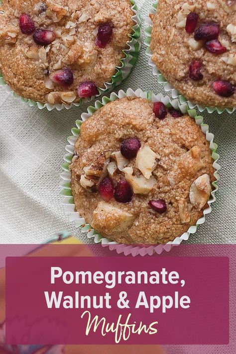 Pomegranate Recipes Baking, Pomegranate Muffins, Baking Bad, Pomegranate Recipes, Healthy Muffin Recipes, Spiralizer Recipes, Apple Muffins, Gluten Free Recipes For Breakfast, A Healthy Breakfast