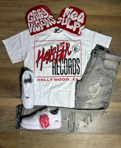 Outfit Drill, Hype Clothing Boys, Young Joc, Boys Outfits Aesthetic, Men Streetwear Outfits, Red Drip, Street Wear Aesthetic, Guys Fashion Swag, Uk Streetwear