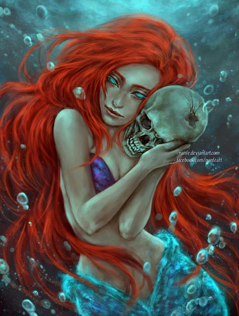 Evil Ariel is so cool!!! Evil Mermaids, Ariel Disney, Mermaid Cove, Prince Art, Mermaid Painting, Bruce Timm, Twisted Disney, Disney Favorites, Ariel The Little Mermaid