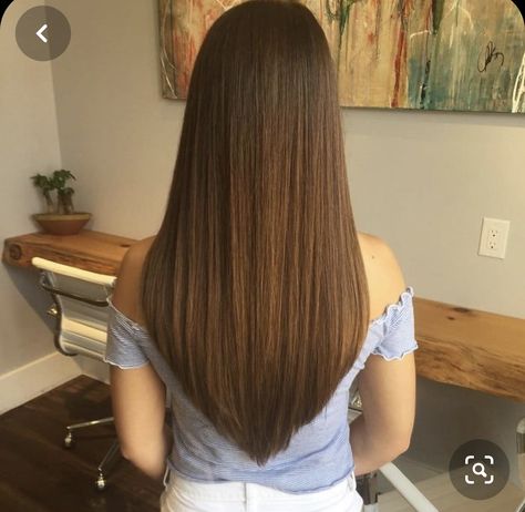 V Cut Hair, V Shaped Haircut, Hair Goal, 2020 Hairstyles, Straight Layered Hair, Colors Hair, Straight Hair Cuts, Beautiful Haircuts, Long Brown Hair