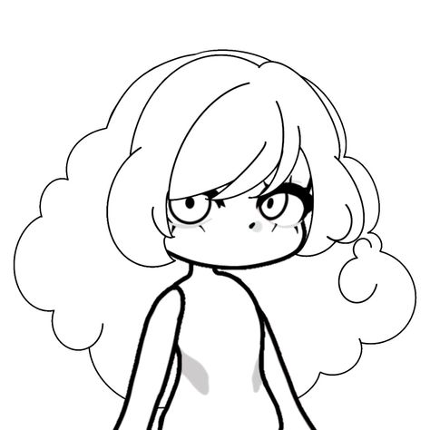 Ponytail Drawing Side View, Fluffy Hair Base Drawing, Oc Base With Hair, Sheep Hairstyle, Gacha Fluffy Hair, Gacha Life Hair Base, Gacha Hair Base, Hair Base Drawing, Easy Eye Drawing