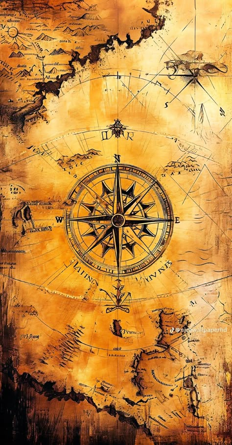 Pirate Background, Compass Wallpaper, Compass Art, Maps Aesthetic, System Wallpaper, Ship Map, Pirate Art, Android Wallpaper Art, A Compass