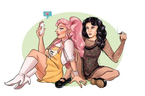 Katya Fanart, Katya And Trixie, Drag Art, Katya Zamolodchikova, Trixie Katya, Race 3, Trixie Mattel, Trixie And Katya, Danger Zone