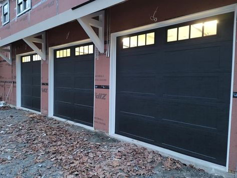 Modern Garage Doors Derby CT - Haas 663 Black Garage Doors, New Garage Door Installation Derby CT Haas Garage Doors, Black Garage Door, Black Garage Doors, Garage Door Track, Contemporary Garage Doors, Garage Door Opener Installation, Garage Door Maintenance, Garage Door Replacement, Black Garage