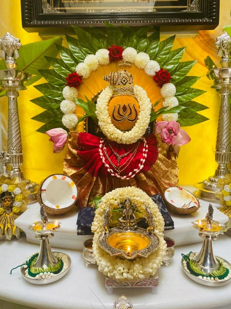 Kalasam Decoration, Varalakshmi Vratham Decoration, Vratham Decoration, Varalakshmi Decoration, Varalaxmi Pooja Decoration, Varalakshmi Pooja Decoration, Pooja Decoration Ideas, Laxmi Pooja, Lakshmi Puja