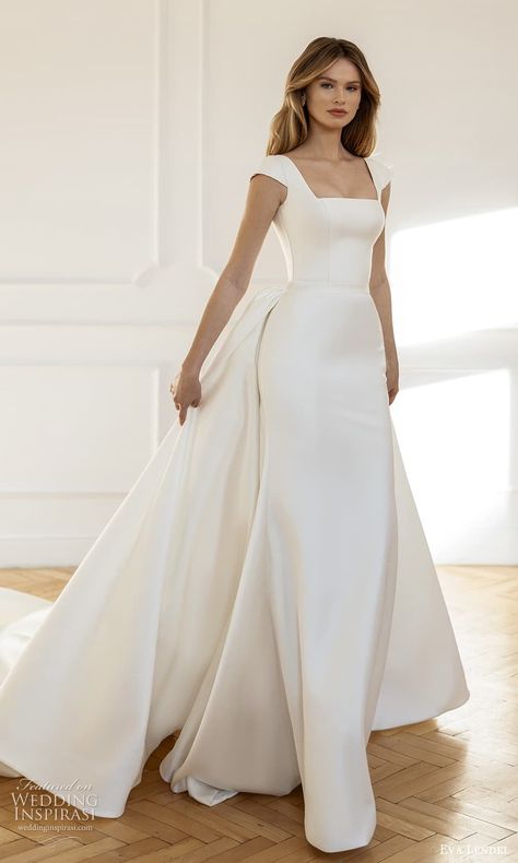 Simple Wedding Dress With Sleeves Classy Sophisticated Bride, Wedding Gown Vintage Classy, Wedding Dresses Mermaid Trumpet, Formal Wedding Dresses, Mikado Silk, Wedding Dresses Mermaid, Wedding Dress Cap Sleeves, Wedding Crashers, Cheap Wedding Dresses Online