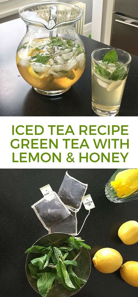 Healthy Teas Recipes, Tea With Lemon, Lemon And Honey, Iced Tea Recipe, Green Tea Recipes, Iced Green Tea, Iced Tea Recipes, Healthy Teas, Tea Recipe