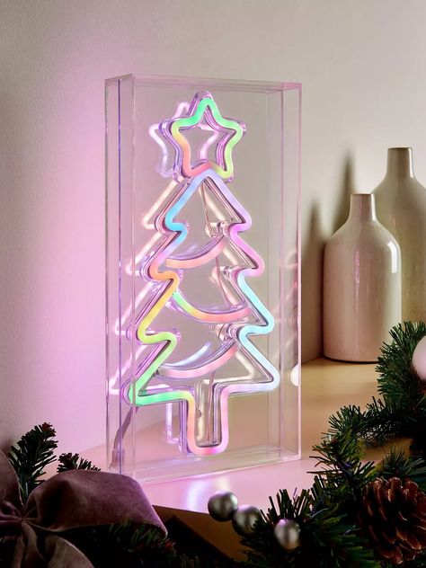 Festive 30 cm RGB Neon Christmas Tree with USB and Remote | Very.co.uk Neon Christmas Tree, Neon Christmas, Christmas Tree Silhouette, Led Flex, Christmas Decs, Cute Christmas Decorations, Paper Christmas Decorations, Neon Flex, Fancy Dress For Kids