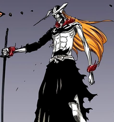 Ichigo Kurosaki Final Form, Bleach Vasto Lorde, Ichigo Forms, Vasto Lorde Ichigo, Ichigo Vasto Lorde, Ichigo Manga, Colored Manga, Bleach Anime Art, Black Clover Manga