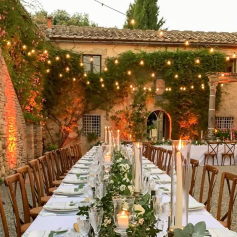 Destination Wedding Italy, Tuscan Wedding, Romantic Wedding Decor, Luxurious Wedding, Wedding Abroad, Romantic Lighting, Countryside Wedding, Wedding Decor Inspiration, Tuscany Wedding