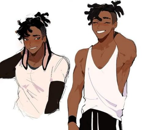 Black Dreads, Black Anime Guy, Black Cartoon Characters, Male Characters, Falling Asleep, Black Characters, Black Anime Characters, Dress Sketches, Black Artwork