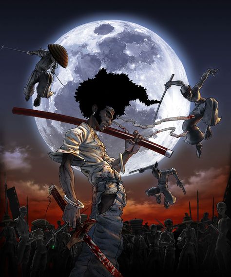 Afro Illustration - Pictures & Characters Art - Afro Samurai Jonny Rotten, Afro Illustration, Arte Ninja, Samurai Wallpaper, Afro Samurai, Art Top, Samurai Artwork, Ninja Art, Top Decor