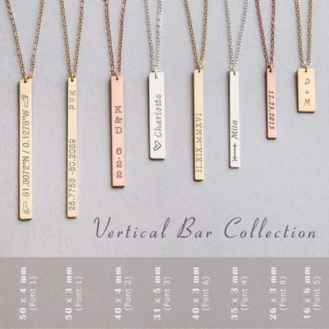 خواتم خطوبة, Vertical Bar Necklace, Bar Necklace Personalized, Gold Filled Necklace, Necklace For Girlfriend, Buy Necklace, Solitaire Necklaces, Silver Bar, Necklace Long