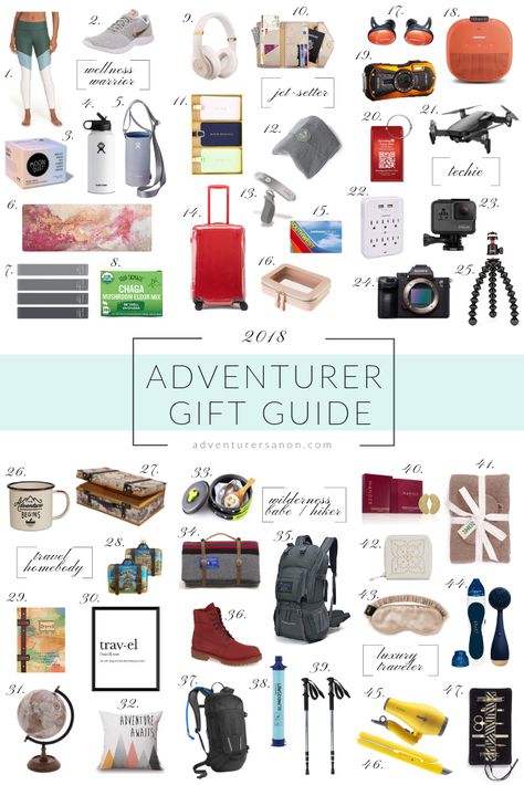 No matter the type of adventurer on your list, you can find something for them with this travel gift guide. There’s something for everyone! Best Travel Gifts, Adventure Gifts, Us Travel Destinations, Travel Gadgets, Safe Travel, Travel Lover, Gift Guides, Travel Themes, Travel Packing