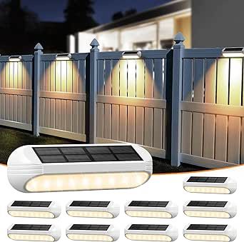 AHAORIGIN Outdoor Solar Lights for Outside, 10 Pack Bright Solar Fence Lights with Multi-Color Changing & Warm White Mode, Upgraded Solar Step Lights Outdoor Waterproof for Garden Deck Post Stair Wall Step Lights Outdoor, Cute Lamps For Bedrooms, Halloween Lighting Outdoor, Fence Lights, Solar Step Lights, Solar Fence Lights, Step Lights, Step Lighting Outdoor, Stair Wall