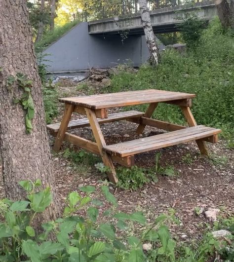 Picnic Table Aesthetic, Pinic Table, Dsmp Aesthetic, Lake Picnic, Comfort Pics, Round Picnic Table, Blonde Ideas, Camping Picnic Table, Twisted Ankle