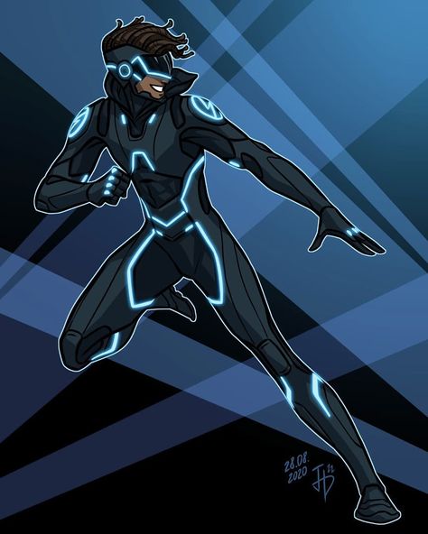 Maria Galuzinska on Instagram: “The Grid version of @hwk_art2k20 's character. Designing the suit was a real…” Practical Superhero Suit, Superhero Suit Ideas Male, Generic Hero Suit, Galaxy Superhero Suit, Superhero Suits Female Electricity, Blue And White Suit, Blue Superhero, Hero Clothes, Tech Girl