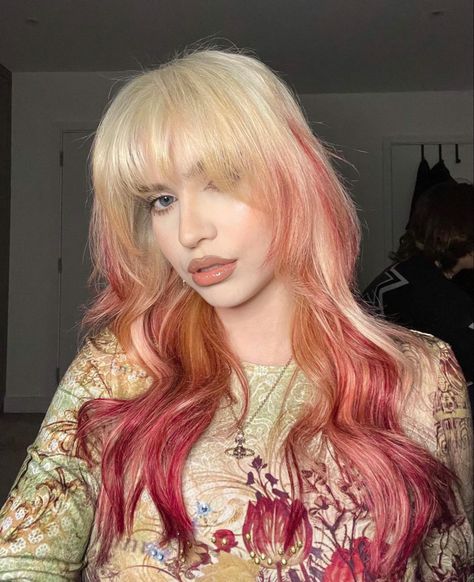 Abby Roberts, Pink Blonde, Pink Blonde Hair, White Blonde Hair, Mint Hair, Bright Red Hair, Dyed Hair Inspiration, Split Hair, Dye My Hair