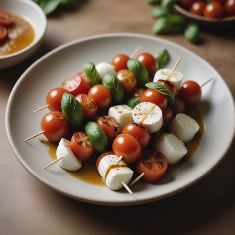 Cherry Tomatoes and Mozzarella Balls Salad - Vegetarian Mozzarella Balls Salad, Mini Mozzarella Balls, Fresh Appetizers, Tomatoes And Mozzarella, Salad Vegetarian, Mozzarella Balls, Caprese Skewers, Italian Appetizers, Cherry Tomato