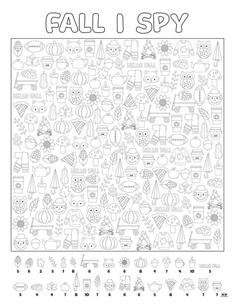 Celebrate and learn about the beautiful fall season with these fun Fall I Spy Printables. All pages can be printed from home. 100% FREE! 2nd Grade Crafts, Fall Worksheets, Homeschool Fun, Free Fall Printables, Adult Coloring Books Printables, Art Worksheets, Fall Printables, School Curriculum, Homeschool Activities